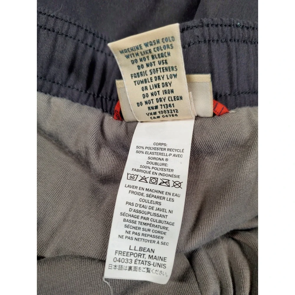 LL Bean Mens L Thick Double Layer Lined Pants Elastic Waist Insulated Outdoor